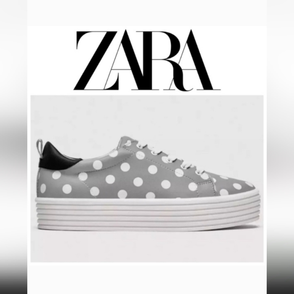Mothers Day Sale 🌹Zara Gray Polka Dot Women's Sneakers